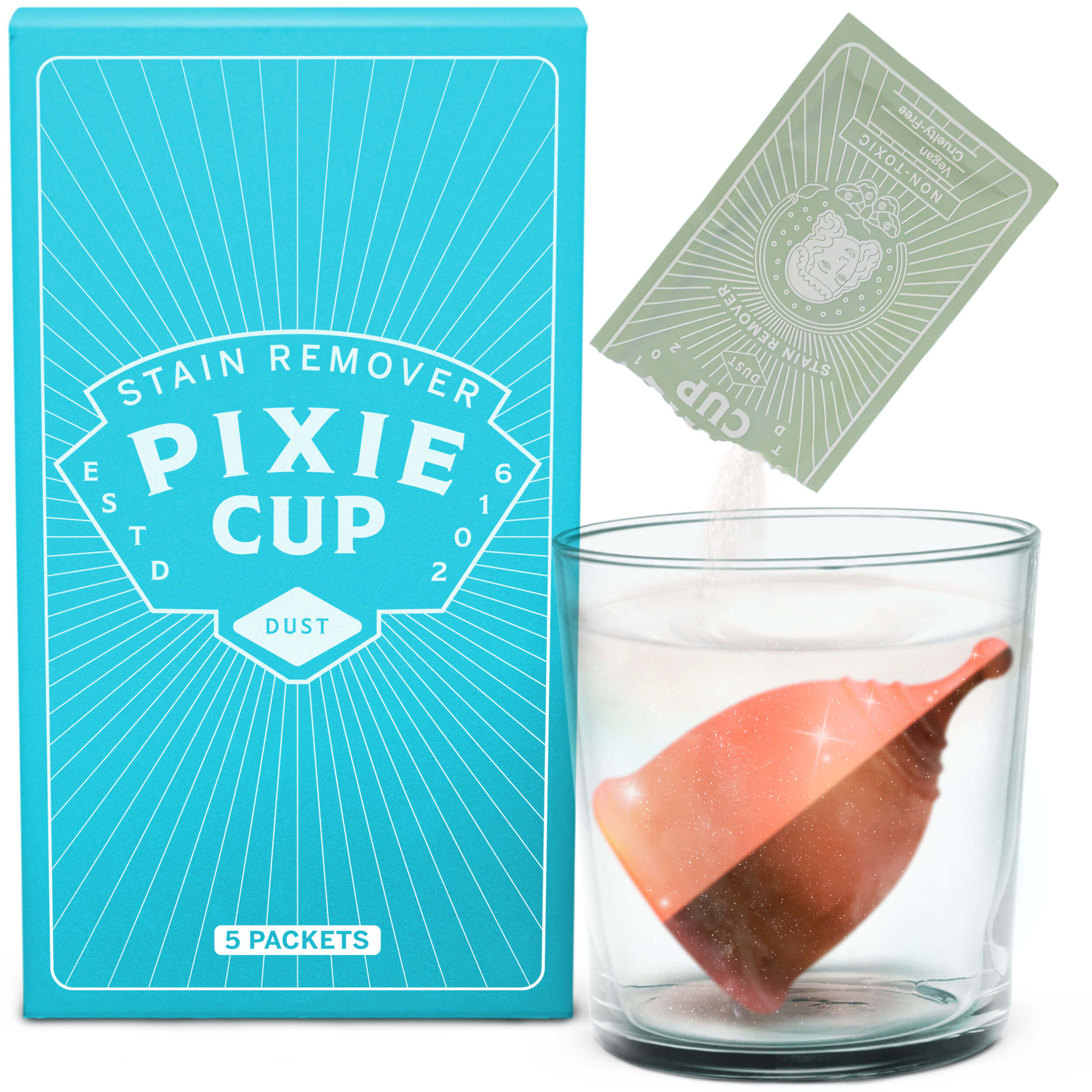  Pixie Cup Removedor de manchas para lavar la copa menstrual, el  único limpiador esterilizador que eliminará las manchas en tus discos  menstruales reutilizables y tazas de período, ingredientes : Salud y